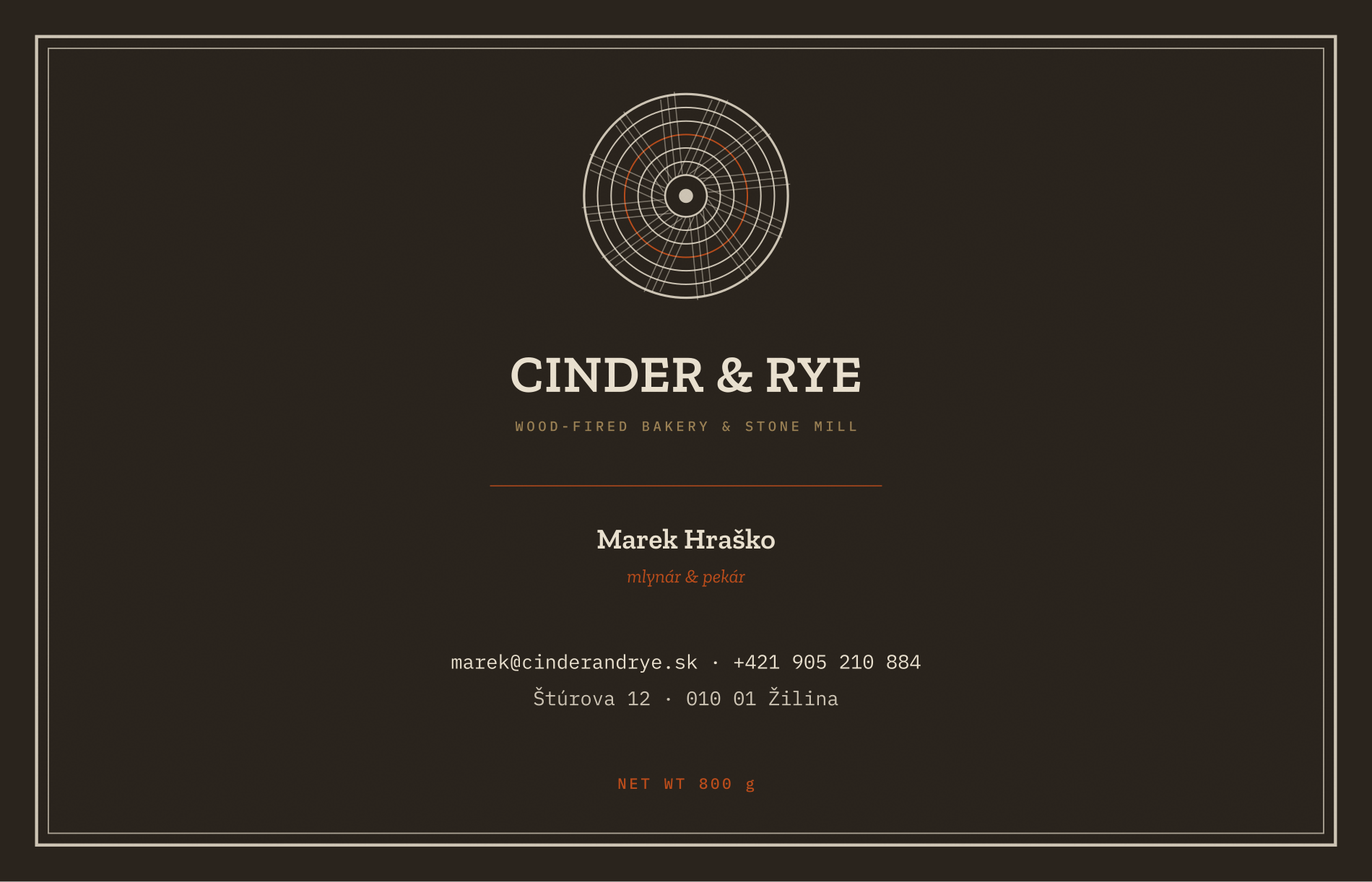 Vizitka — 02 cinder card