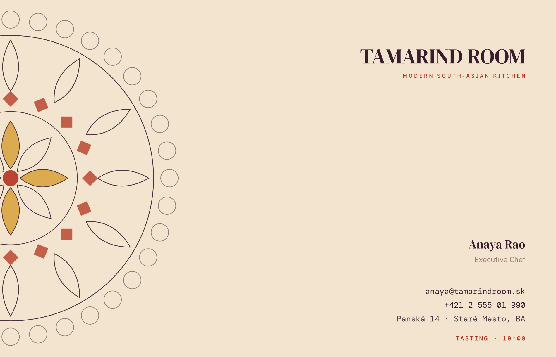 Vizitka — 05 tamarind card