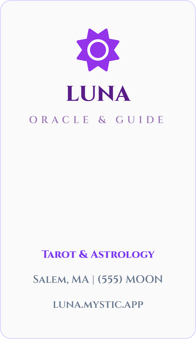Vizitka — card luna light
