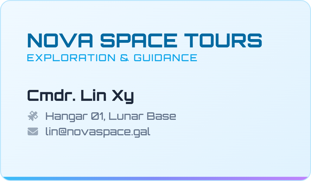 Vizitka — card nova space light